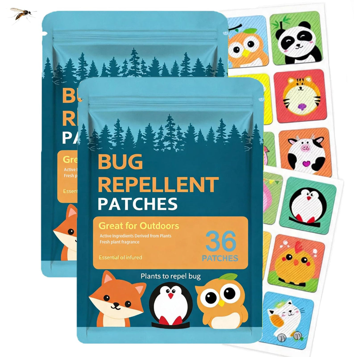 🟢 50% OFF | Mosquito Repellent Cartoon Patches for Kids & Adults