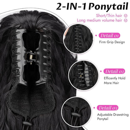 30-inch long wavy gradient hair extensions