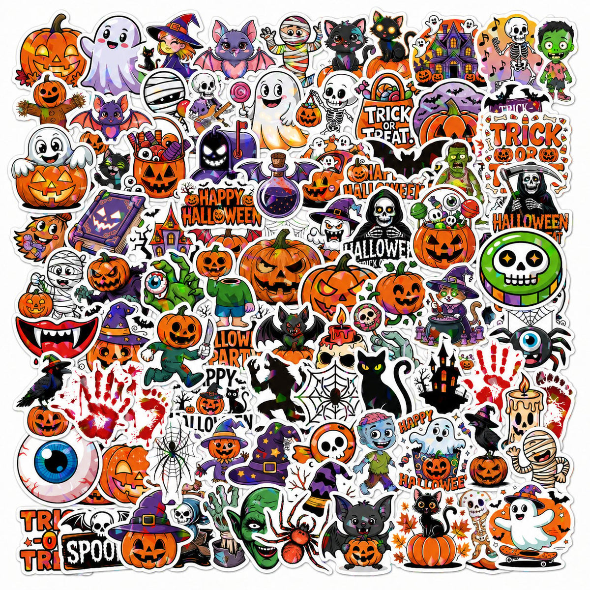 🎃 Holographic Halloween Sticker Pack — Add Spooky Sparkle Everywhere! 👻✨