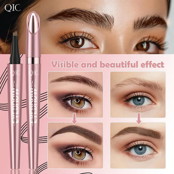 🎁💕Waterproof Micro-Fork Eyebrow Pencil, Long-Lasting Brow Pen for Natural Hair-Like Strokes