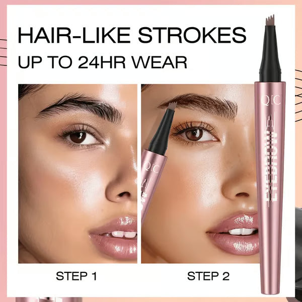 🎁💕Waterproof Micro-Fork Eyebrow Pencil, Long-Lasting Brow Pen for Natural Hair-Like Strokes