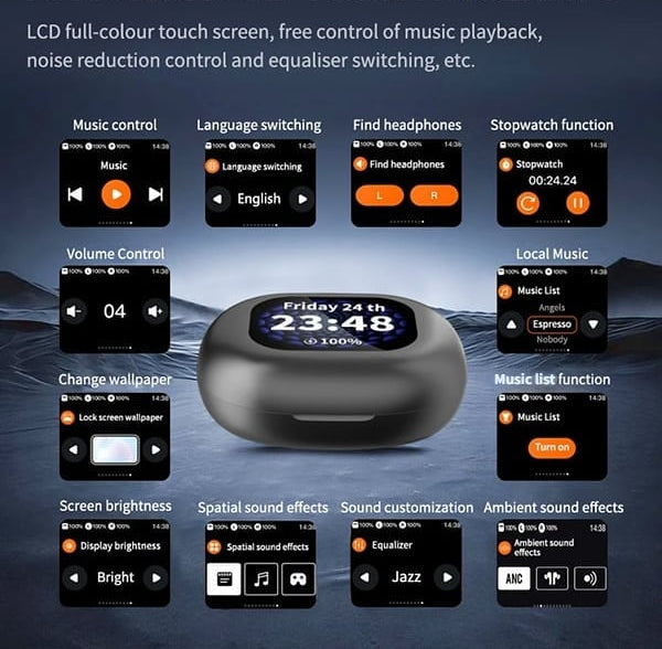 💥Final day, deals won't last!⏰🔥True Powerful Bluetooth 5.4 Open Ear Earbuds, IPX5 Waterproof