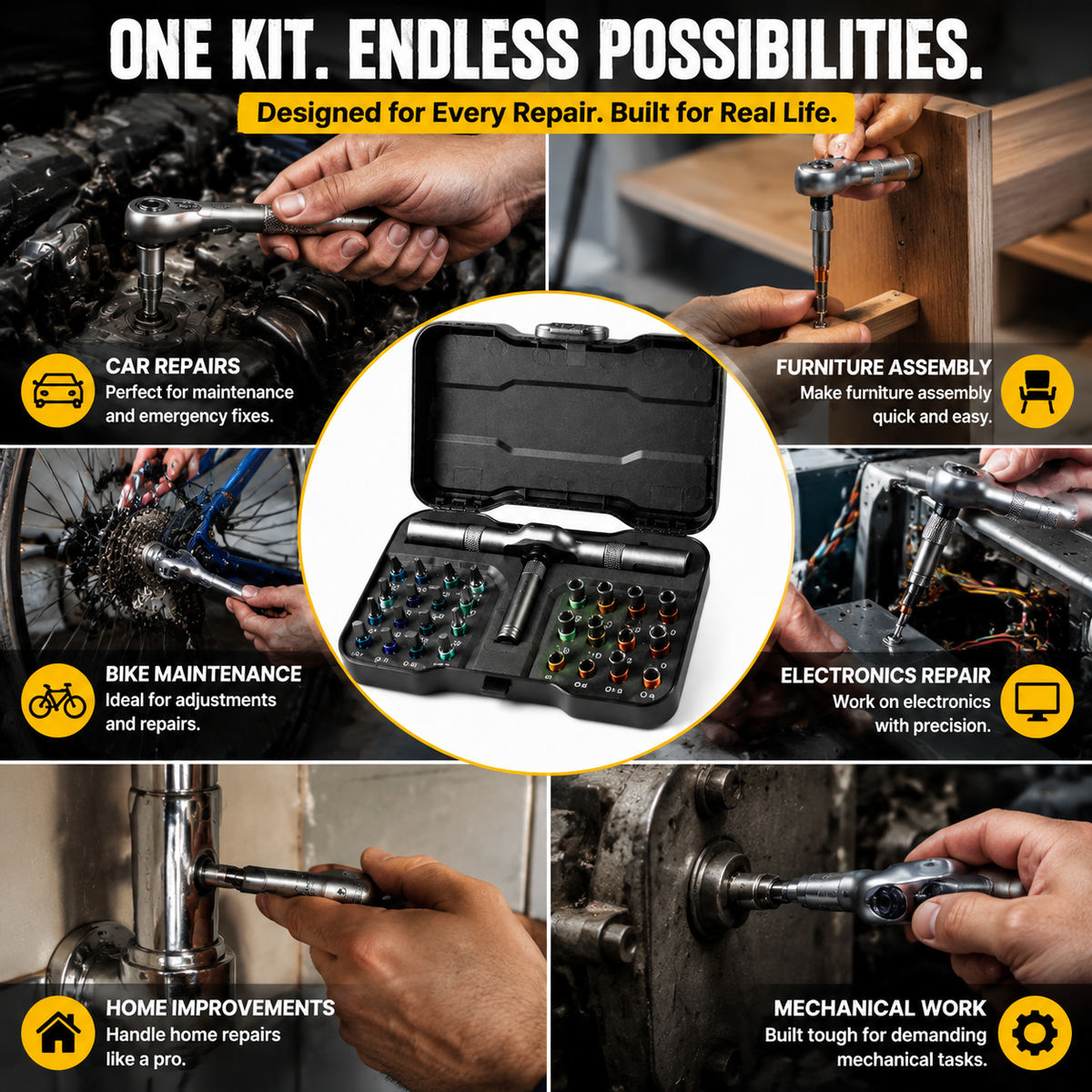 🎉𝗧𝗼𝗱𝗮𝘆'𝘀 𝗦𝗽𝗲𝗰𝗶𝗮𝗹𝘀🔧 24 in 1 DlY Screwdriver Set