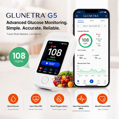 🧬 Advanced Glucose Monitor | 🌿 Easy Needle-Free Health Tracking