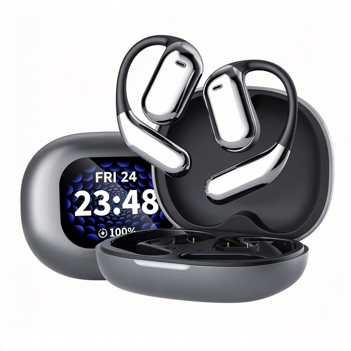 💥Final day, deals won't last!⏰🔥True Powerful Bluetooth 5.4 Open Ear Earbuds, IPX5 Waterproof