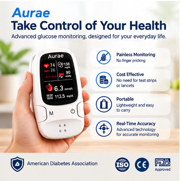 🌟 Smart Glucose & Health Monitor | 🚫 No Needles, Easy Tracking