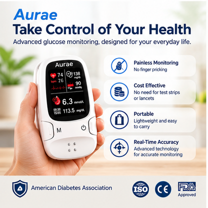 🌟 Smart Glucose & Health Monitor | 🚫 No Needles, Easy Tracking