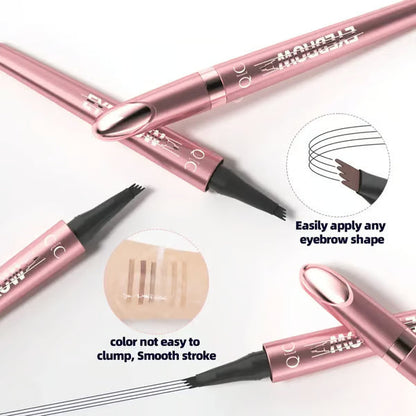 🎁💕Waterproof Micro-Fork Eyebrow Pencil, Long-Lasting Brow Pen for Natural Hair-Like Strokes