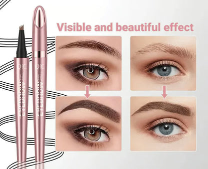 🎁💕Waterproof Micro-Fork Eyebrow Pencil, Long-Lasting Brow Pen for Natural Hair-Like Strokes